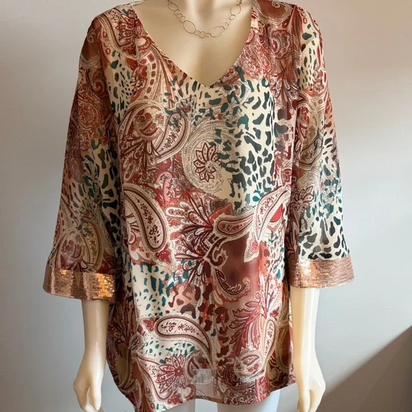 Beautiful lined tunic top - Picture 3 of 9